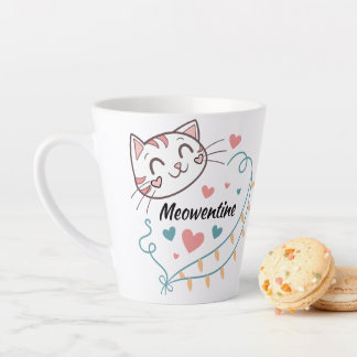 Tasse Latte Meowentine Drinkware Design pour Amoureux de les c