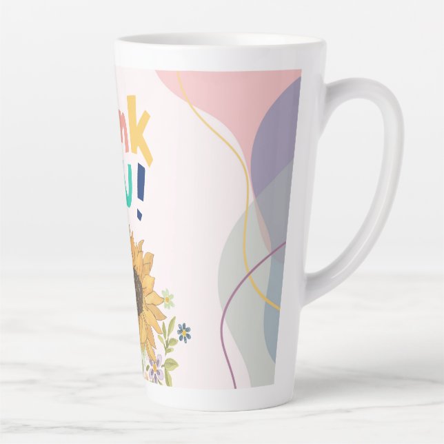 Tasse Latte Merci ! avec tournesol ! (Droite)