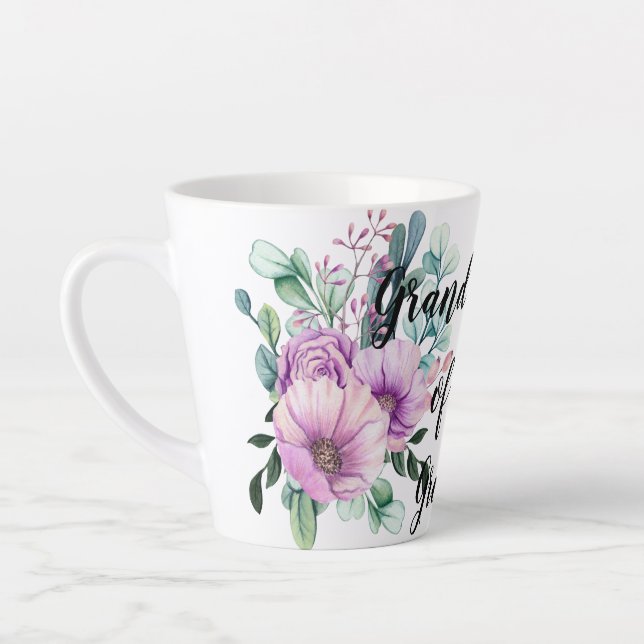 Tasse Latte Merci grand-mère Groom ou mariée violet (Gauche)