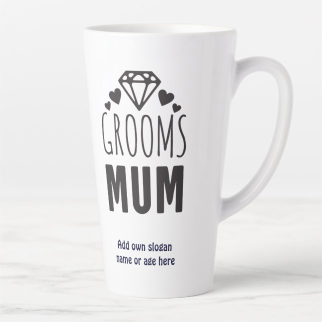 Tasse Latte Merci Mère de la mariée Groom Fête Florale Cadeau (Droite)