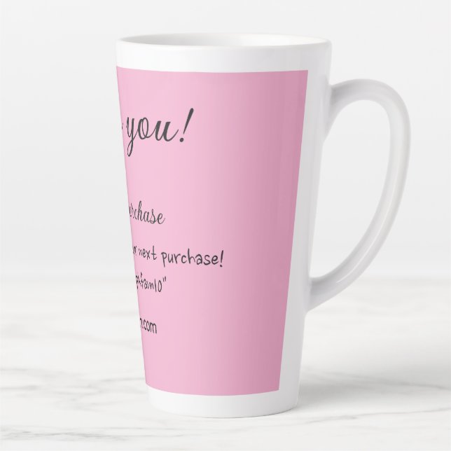 Tasse Latte Merci pour l'achat des détails de la famille rose (Droite)