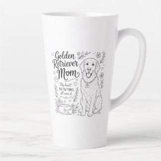 Tasse Latte Mère Chien Retriever Doré Amoureux de Ligne Artist