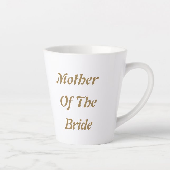 Tasse Latte Mère De La Mariée Mère Or Blanc Cadeau Faveur (Droite)