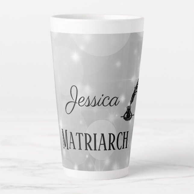 Tasse Latte Mère matriarche en argent personnalisé (Devant)