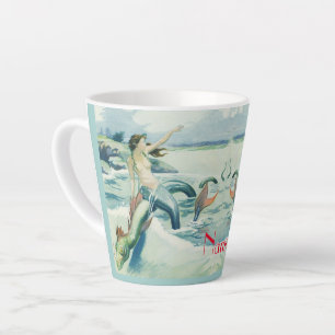 Tasse Latte Mermaid Riding Serpent de mer Thunder_Cove