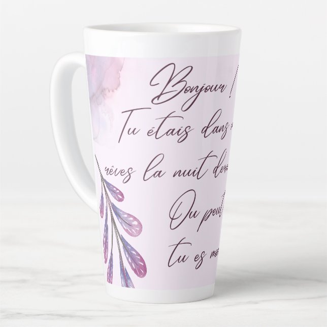 Tasse Latte Messages d’amour mignons  (Angle gauche)
