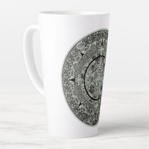 Tasse Latte Mexicaine Aztec Sun Stone Maya Calendrier 1