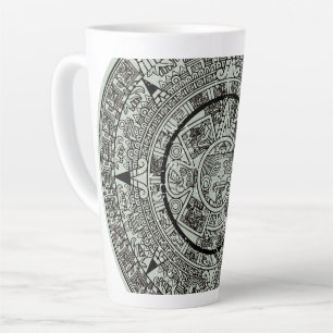 Tasse Latte Mexicaine Aztec Sun Stone Maya Calendrier 1