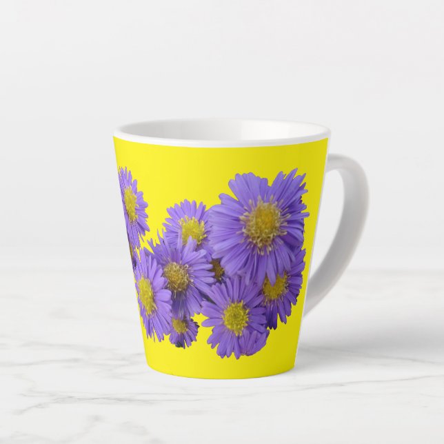 Tasse Latte Michaelmas Daisy Cust. Musique latte jaune (Angle droit)