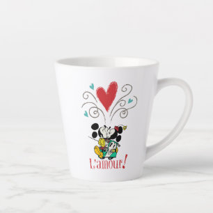 Tasse Latte Mickey français   L'amour