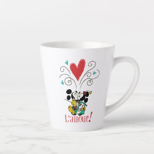 Tasse Latte Mickey français | L'amour (Droite)