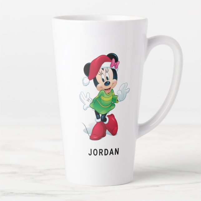 Tasse Latte Mickey & Friends | Minnie Vêtue Pour Noël (Droite)
