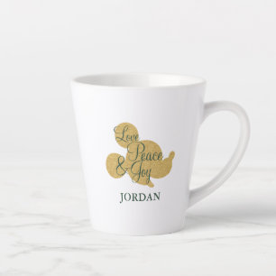 Tasse Latte Mickey Mouse   Christmas Love, Peace & Joy