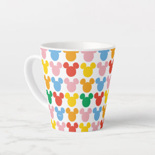 Tasse Latte Mickey Mouse   Logo Coloré Répétant