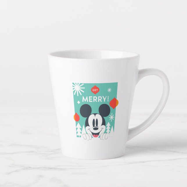 Tasse Latte Mickey Mouse | Obtenez Joyeux ! (Droite)
