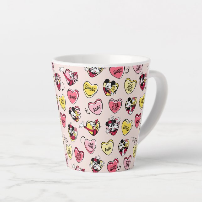 Tasse Latte Mickey Souris & Amis | Valentine Heart Candy (Angle droit)