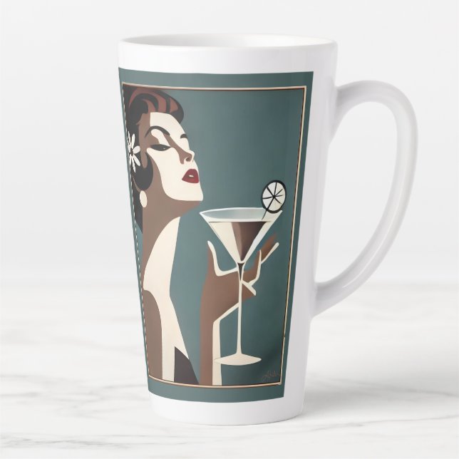 Tasse Latte Mid Century Modern Art The Martini DIva (Droite)