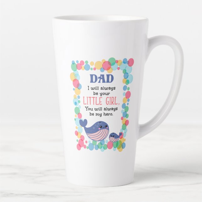 Tasse Latte Mignonne Baleine Papa Je Serai Toujours Votre Peti (Droite)