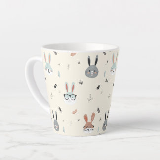 Tasse Latte Mignons visages d'animaux