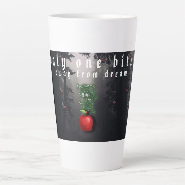 Tasse Latte Mikitiez crâne rouge toxique pomme vegan été (Devant)