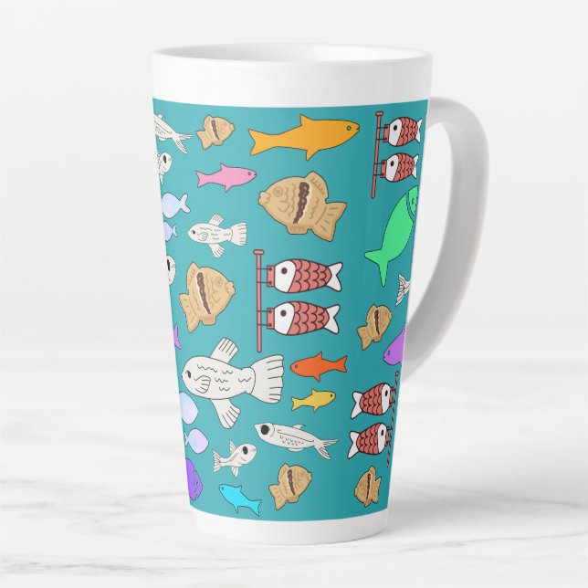 Tasse Latte Mikitiez venus mermaid pêche été (Angle droit)