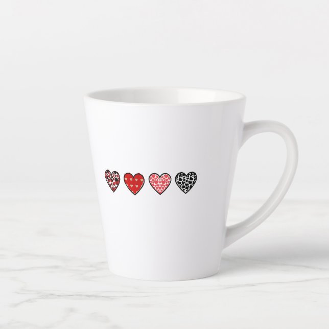 Tasse Latte minimal valentine hearts / “cute love pattern” (Droite)