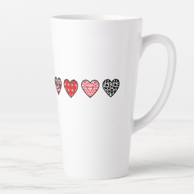 Tasse Latte minimal valentine hearts / “cute love pattern” (Droite)