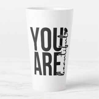 Tasse Latte Minimalist “Beautiful” Typography Design – Black a