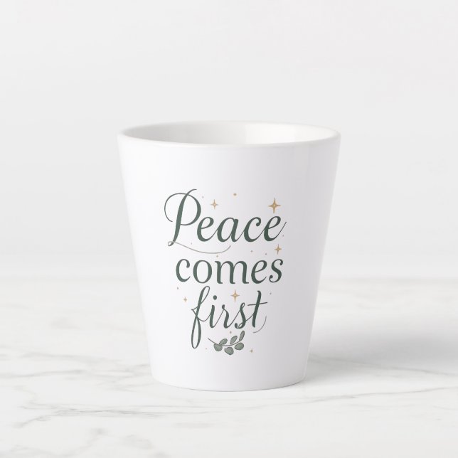 Tasse Latte Minimalist Self Care and Zen Saying (Devant)