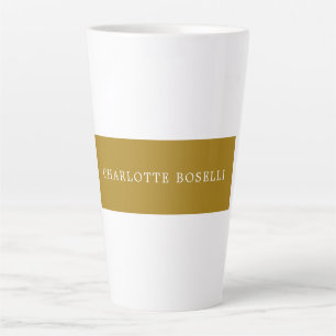 Tasse Latte Minimaliste Classique Professionnel Couleur Or