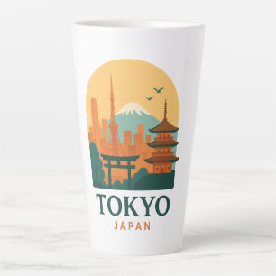 Tasse Latte Minimaliste Tokyo Japon Voyage Moderne
