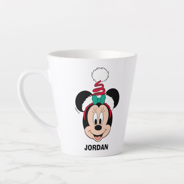 Tasse Latte Minnie | Casquette de Noël mignon (Gauche)
