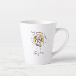 Tasse Latte Minnie Mouse   Côté soleil   Ajouter Votre Nom