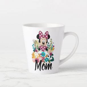 Tasse Latte Minnie Souris - Fleurs pour maman