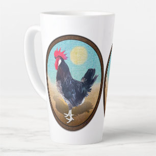 Tasse Latte Minorque Rooster Vintage Oval