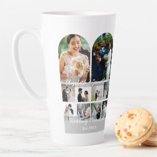 Tasse Latte Modèle de collage de couple pour 10 photos de souv