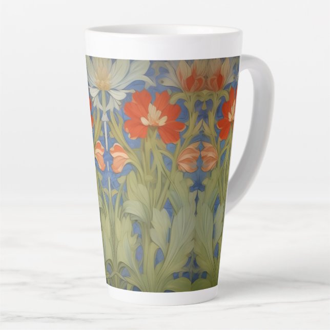 Tasse Latte Modèle floral Art nouveau (Angle droit)
