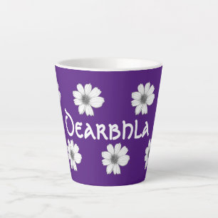 Tasse Latte Modèle floral violet