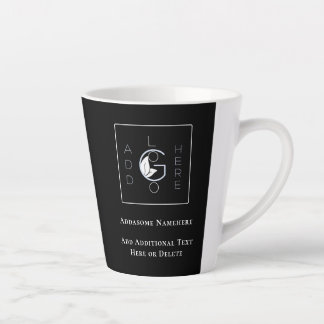 Tasse Latte Modern Black Ajouter Votre Logo Business Marketing