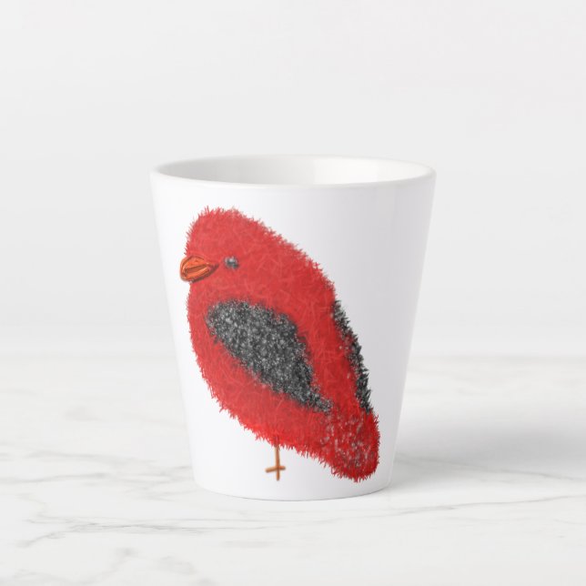Tasse Latte Modern cute cardinal Christmas (Devant)