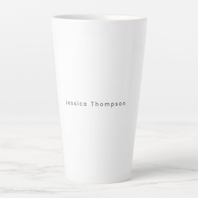 Tasse Latte Modern Elegant Plain Simple Professional Name (Devant)