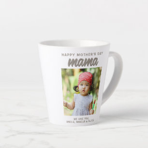 Tasse Latte Modern Mama Kids Photo Bonne Fête des Mères 