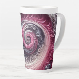 Tasse Latte Moderne Abstrait Simple Tourbillonnant Rose et Vio