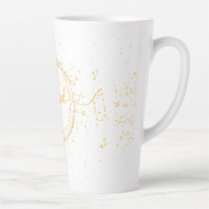 Tasse latte moderne Dorée/Citation De Café Béni