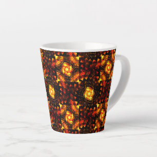 Tasse Latte Moderne élégante bohème dorée motif d'art abstrait