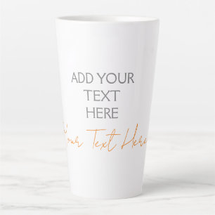 Tasse Latte Moderne minimaliste Plaque personnalisée Ajouter u