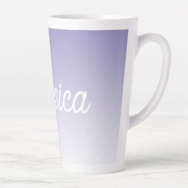 Tasse Latte (Modifiable) Ombre couleur violet clair et votre t (Droite)