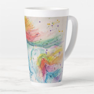 Tasse Latte Mon Cheval Arc-en-ciel Unicorn Aquarelle Latug