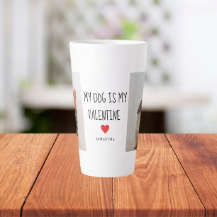 Tasse Latte Mon chien est ma Saint Valentin   Photos de deux c