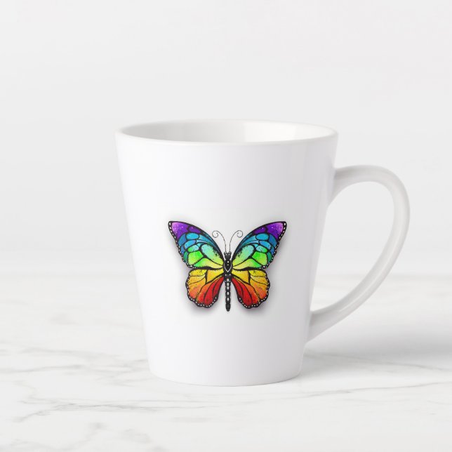 Tasse Latte Monarque papillon arc-en-ciel (Droite)
